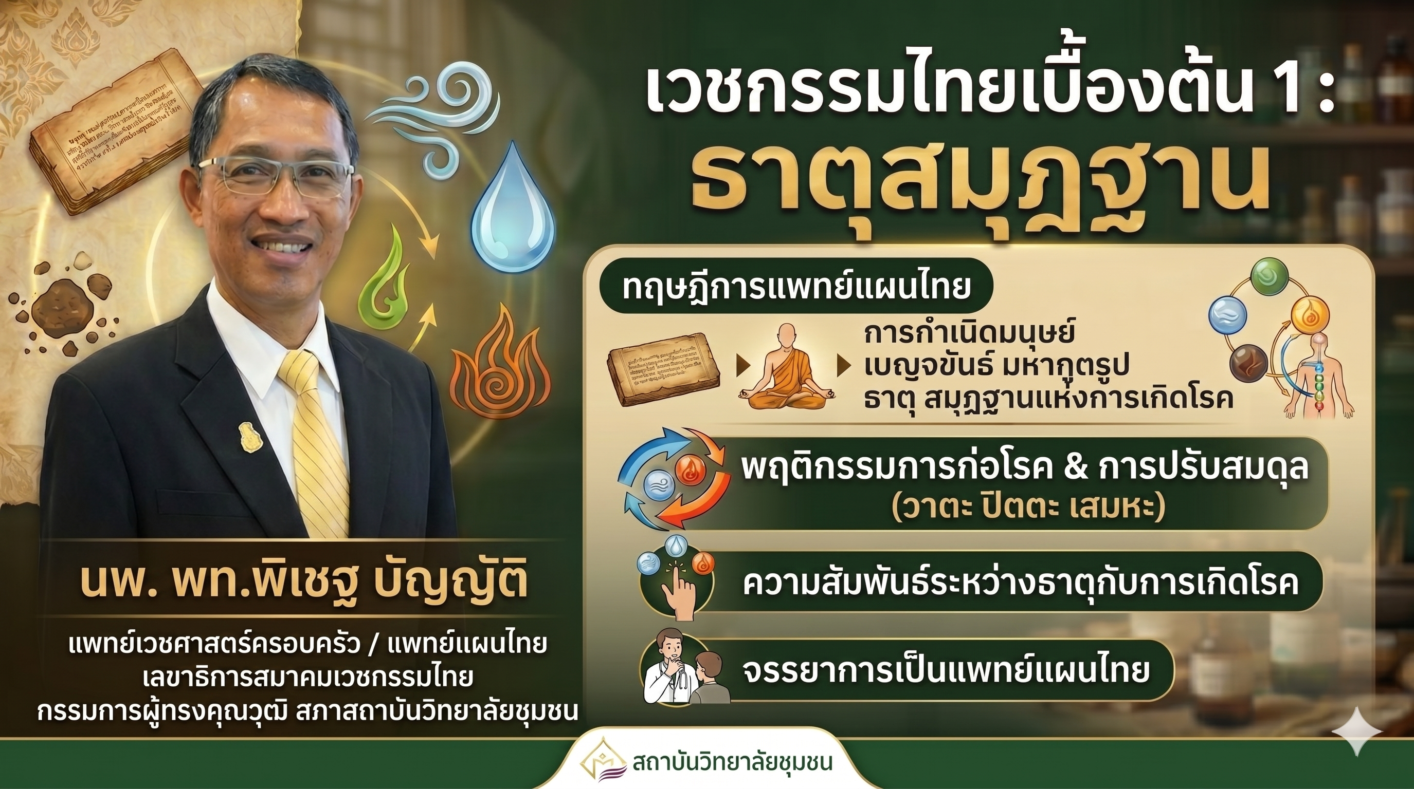 เวชกรรมไทยเบื้องต้น 1 : ธาตุสมุฏฐาน | Thai Traditional Therapy 1 : Primary Elements 00921