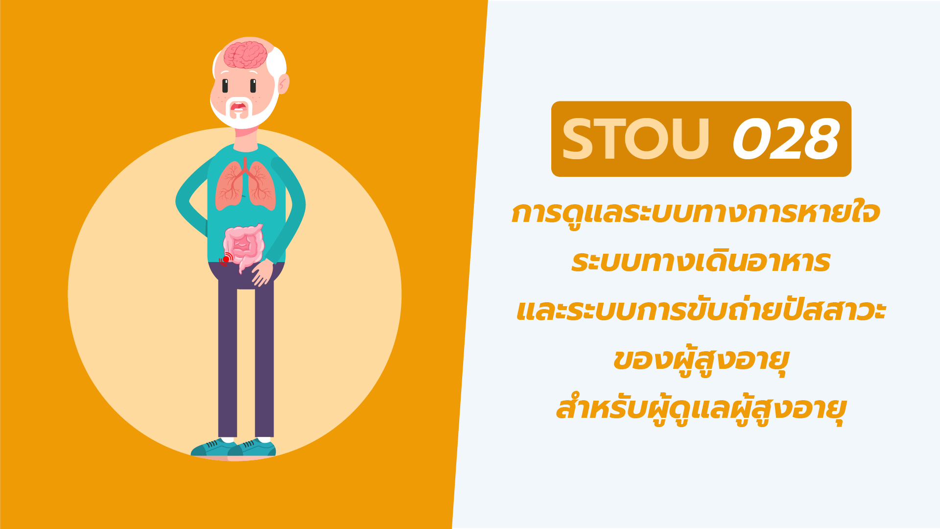 การดูแลระบบทางการหายใจ ระบบทางเดินอาหารและระบบการขับถ่ายปัสสาวะของผู้สูงอายุ สำหรับผู้ดูแลผู้สูงอายุ | Respiratory Care System,Gastrointestnal Care System and Excretory Care System for Elderly Caregivers 00669